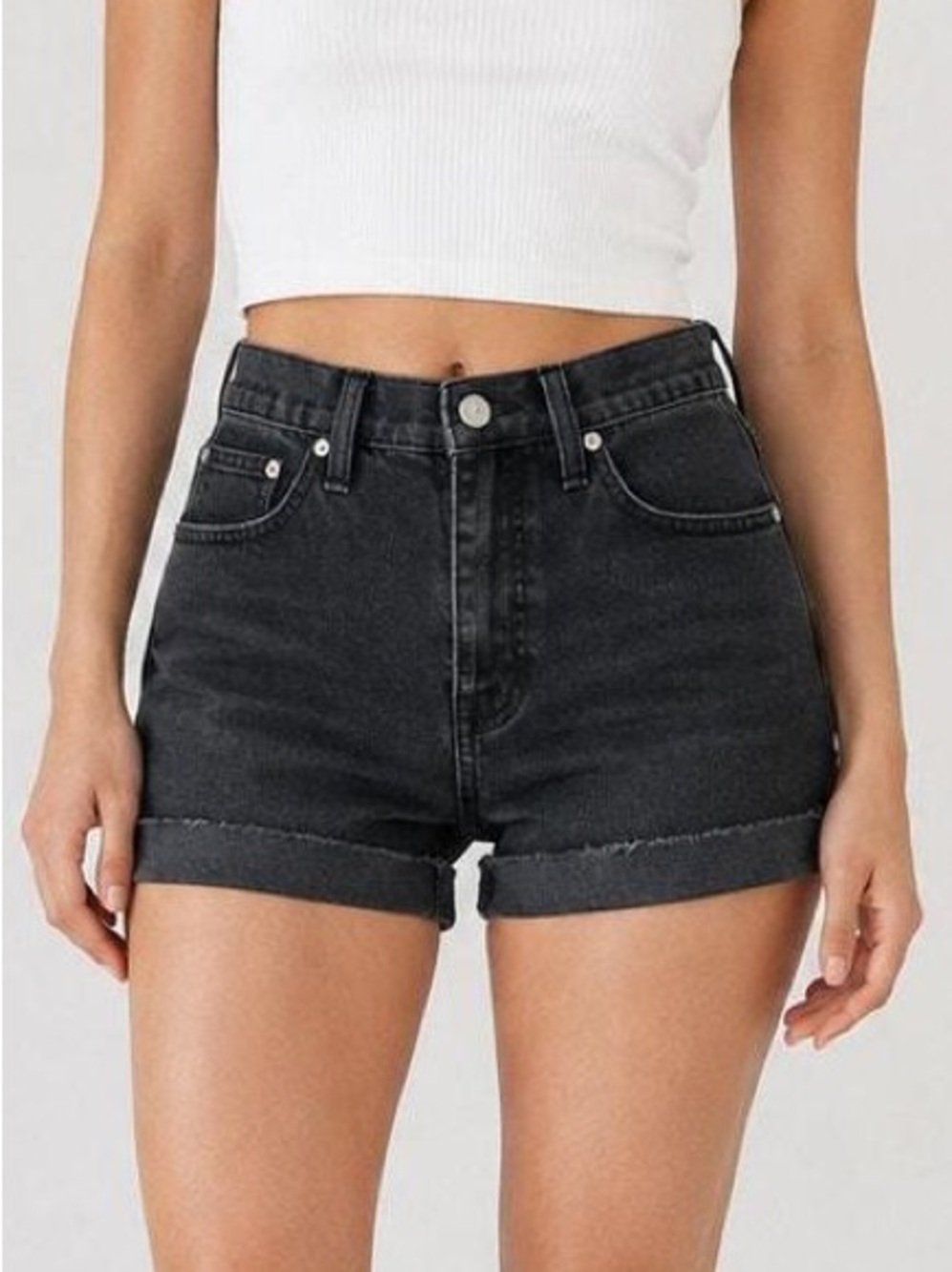 Madewell Black High-Rise Denim Shorts, size 27